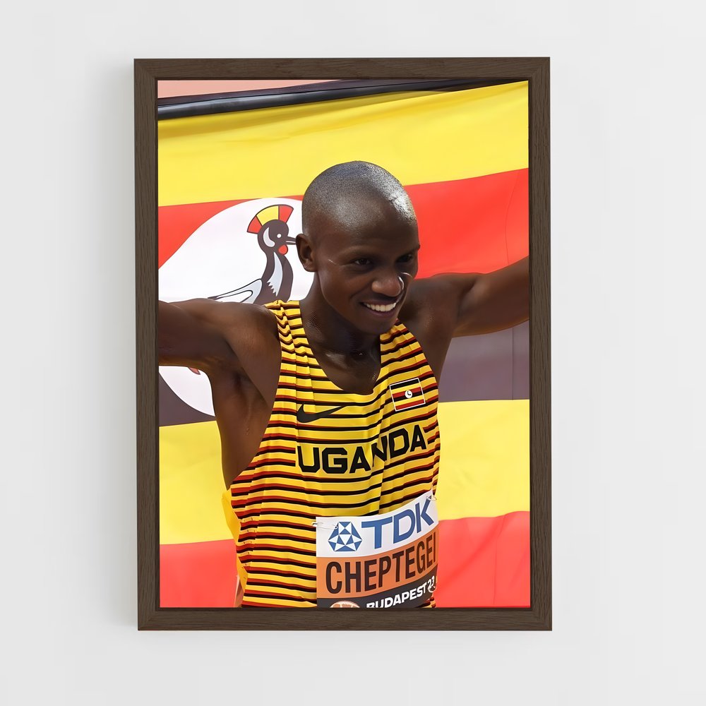 ap-joshua cheptegei-4 cadre Bois foncé