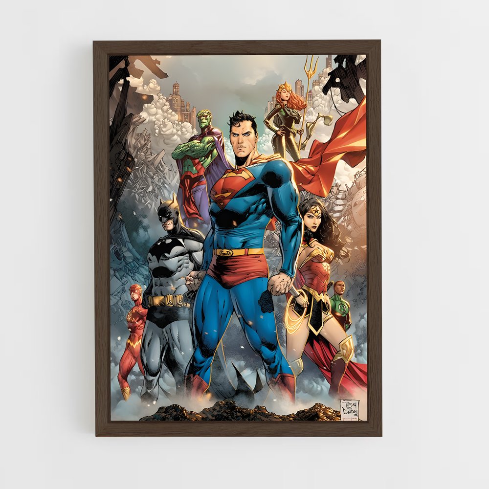 ap-justice league-14 cadre Bois foncé