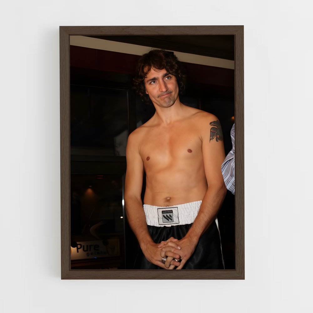 ap-justin trudeau-7 cadre Bois foncé