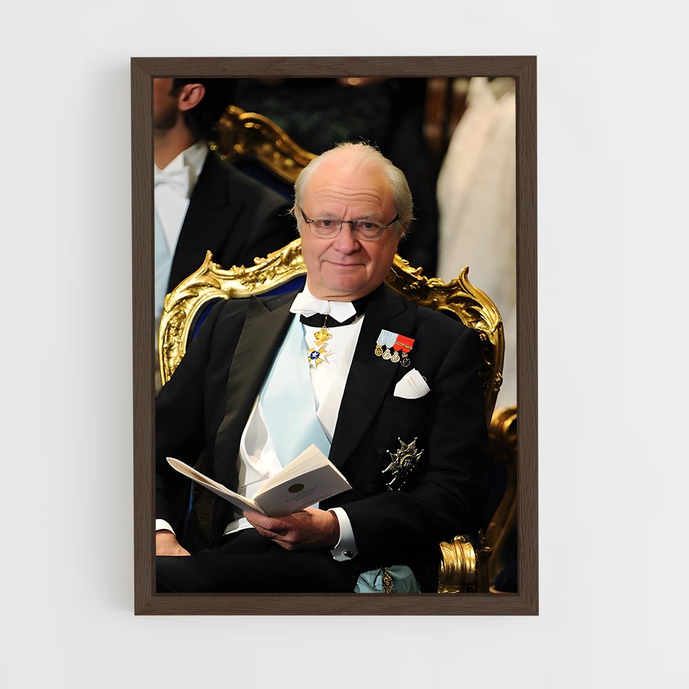 ap-king carl xvi gustaf-5 cadre Bois foncé