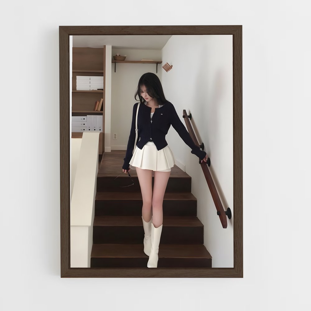 ap-korean fashion-4 cadre Bois foncé
