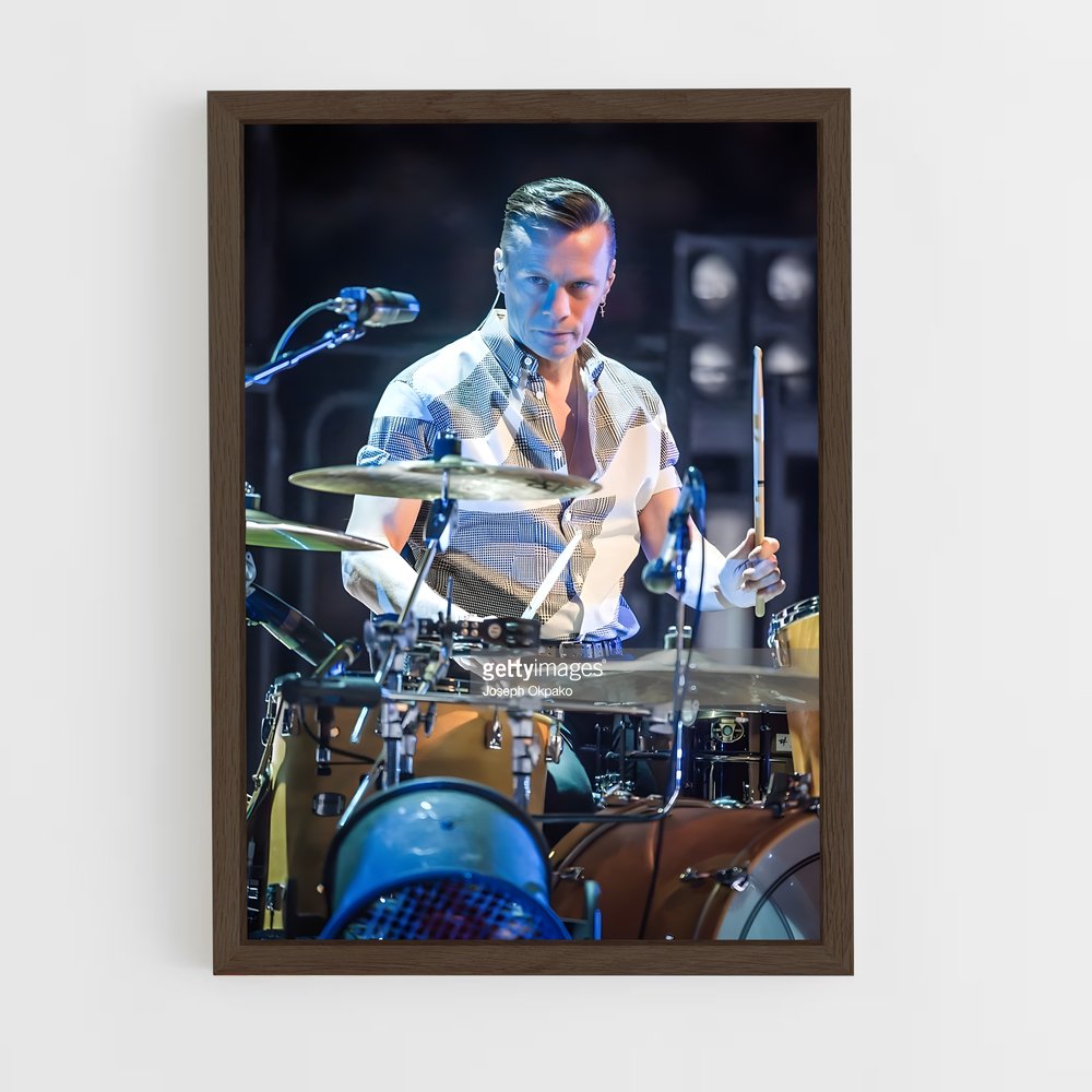 ap-larry mullen jr-8 cadre Bois foncé