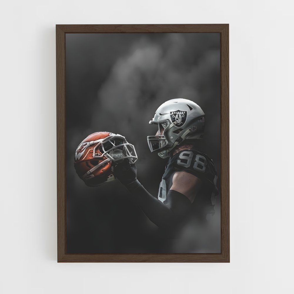 ap-las vegas raiders-4 cadre Bois foncé
