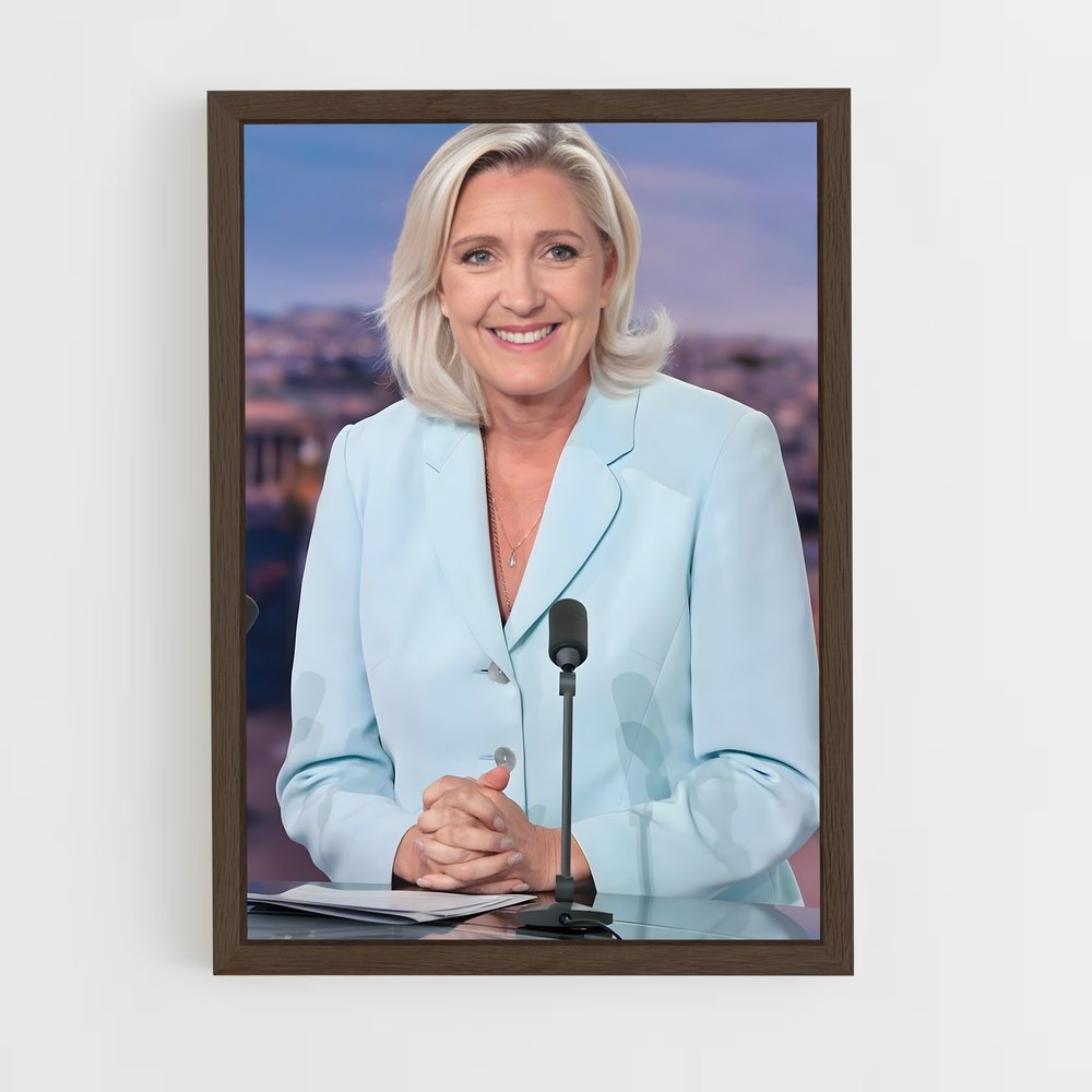 ap-marine le pen-9 cadre Bois foncé