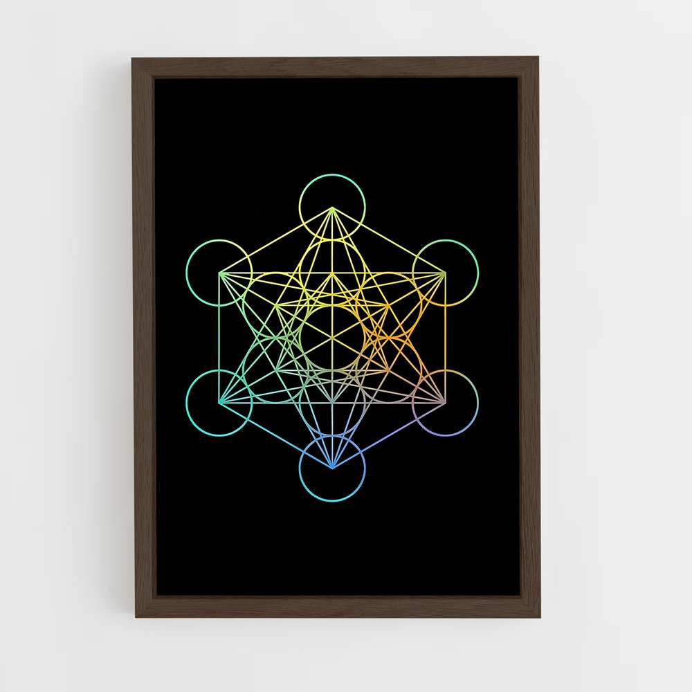 ap-metatron cube-2 cadre Bois foncé
