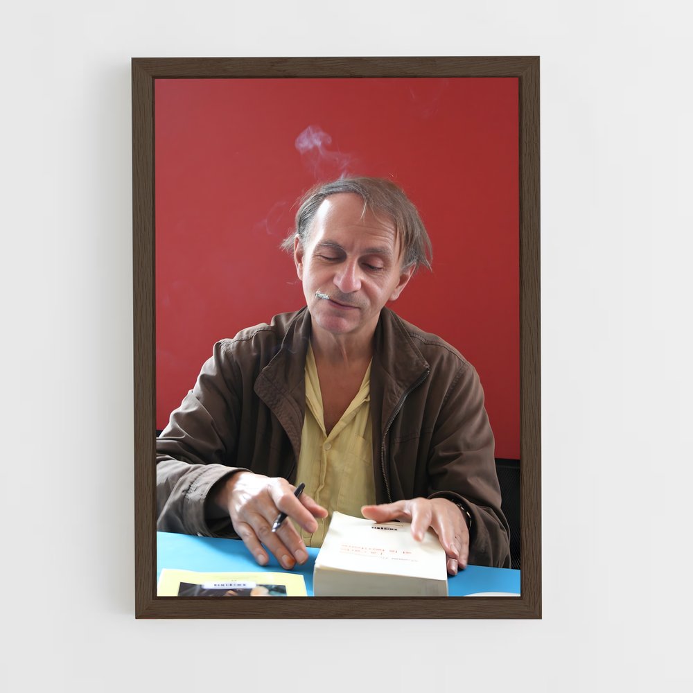 ap-michel houellebecq-1 cadre Bois foncé