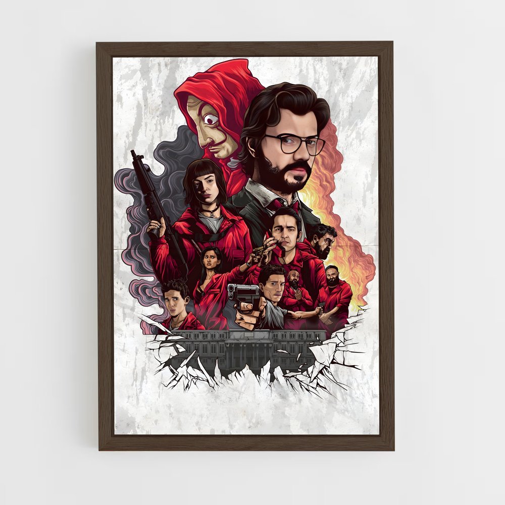 ap-money heist la casa de papel-1 cadre Bois foncé