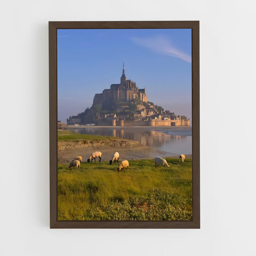 ap-mont saint michel-3 cadre Bois foncé