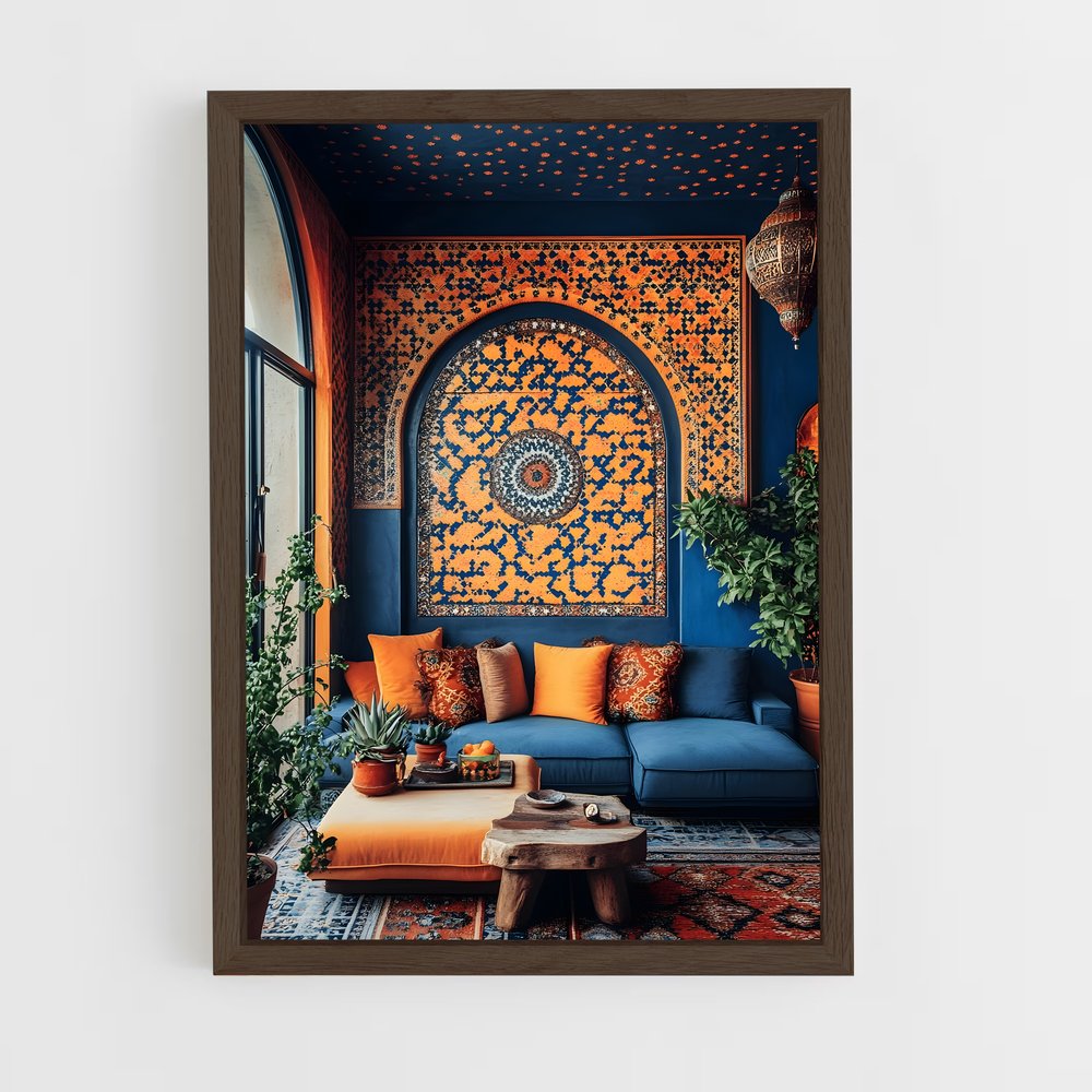 ap-moroccan patterns-4 cadre Bois foncé