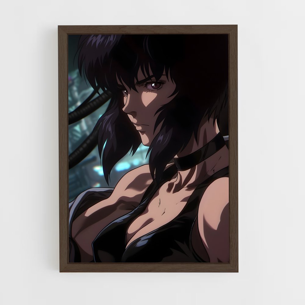 ap-motoko kusanagi-10 cadre Bois foncé