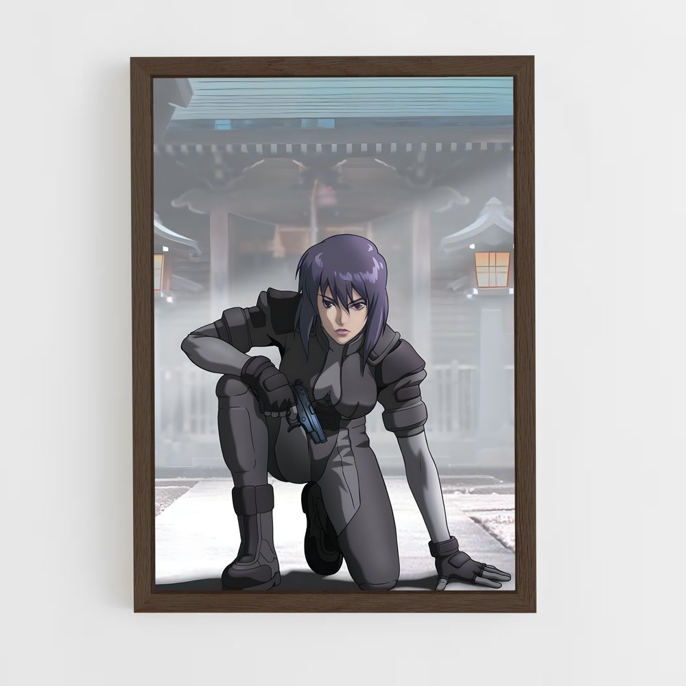 ap-motoko kusanagi-6 cadre Bois foncé