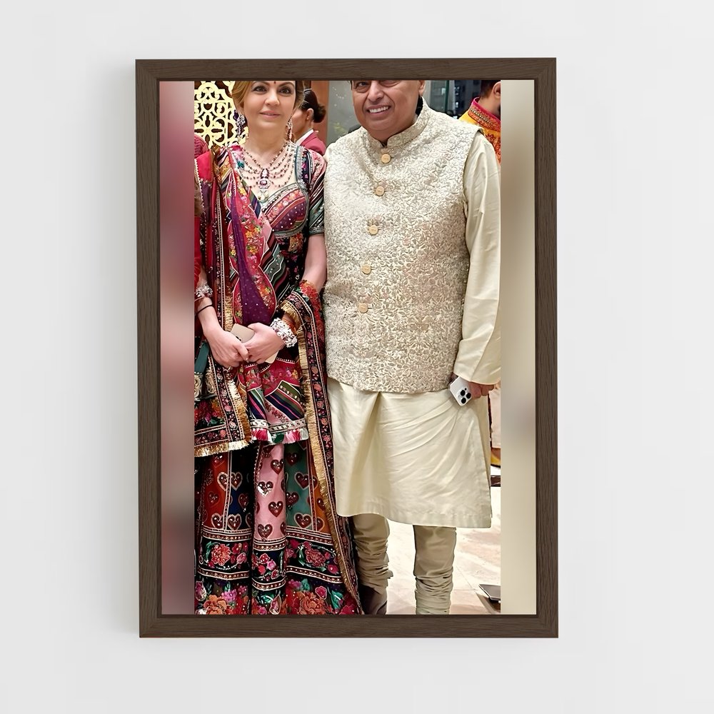ap-mukesh ambani-3 cadre Bois foncé