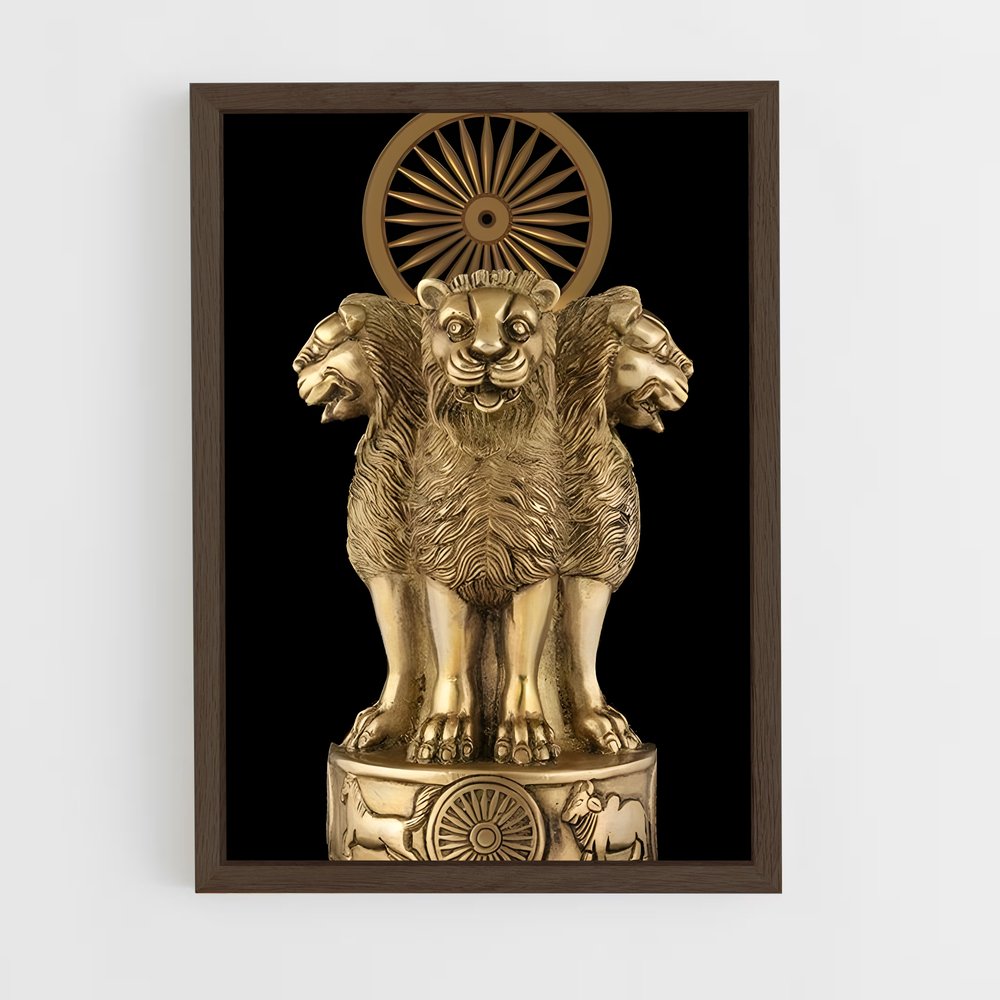 ap-national emblems-1 cadre Bois foncé