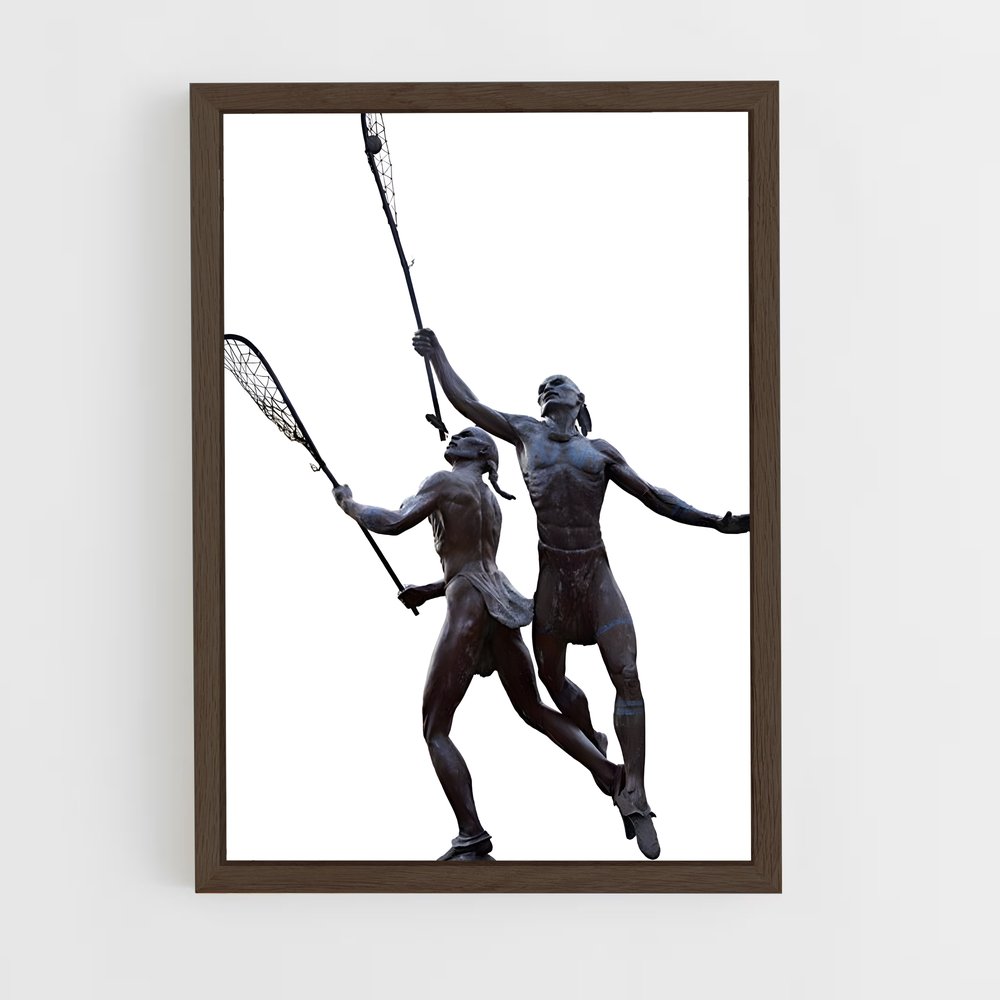 ap-native american lacrosse heritage-3 cadre Bois foncé