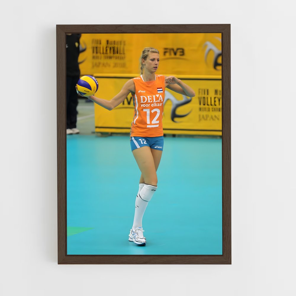ap-netherlands national volleyball team-2 cadre Bois foncé