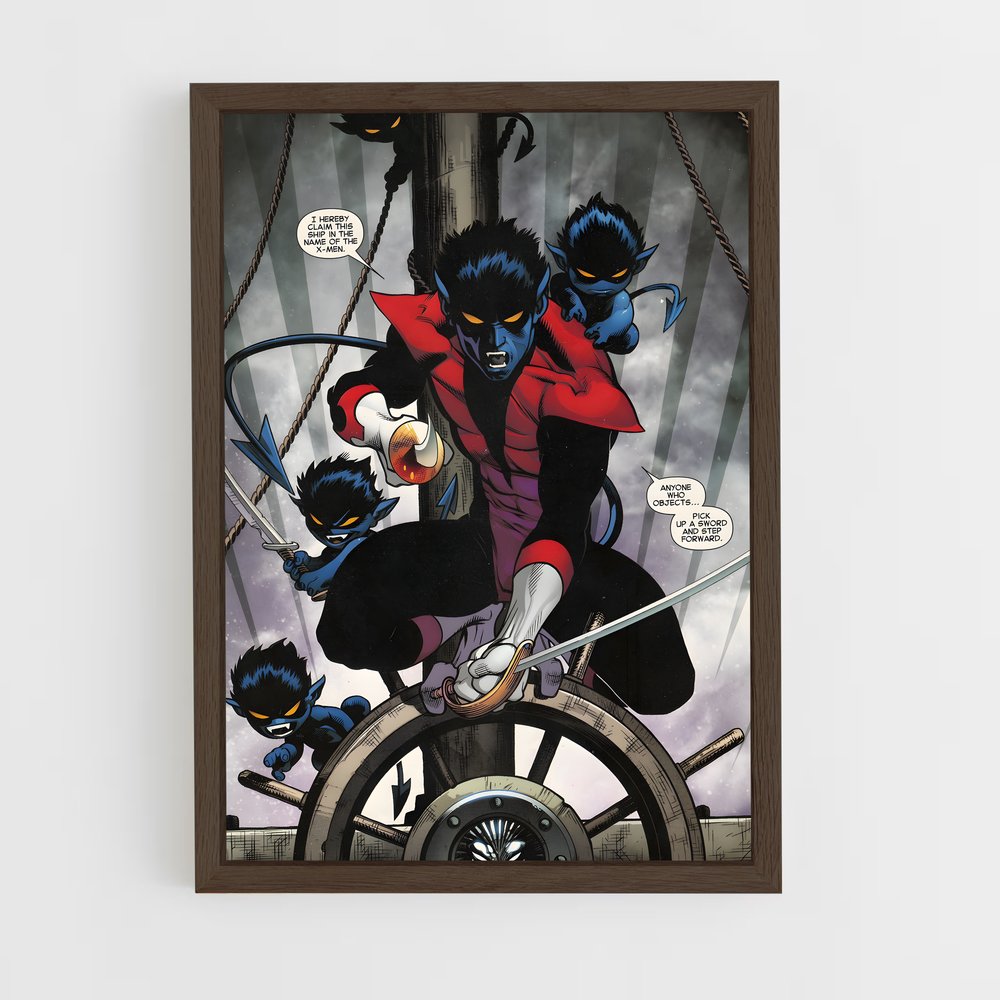 ap-nightcrawler x-men-7 cadre Bois foncé