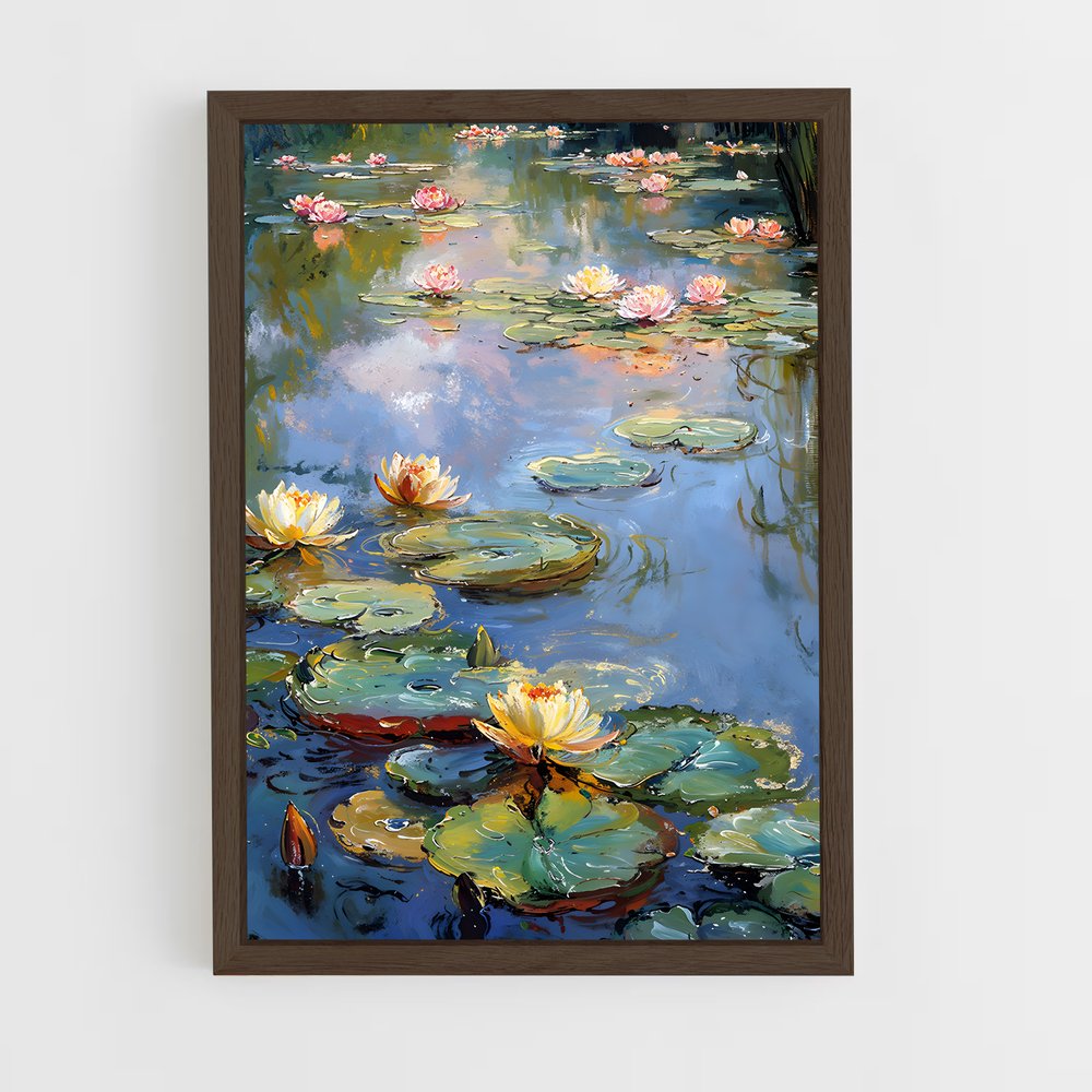 ap-oil painting-3 cadre Bois foncé