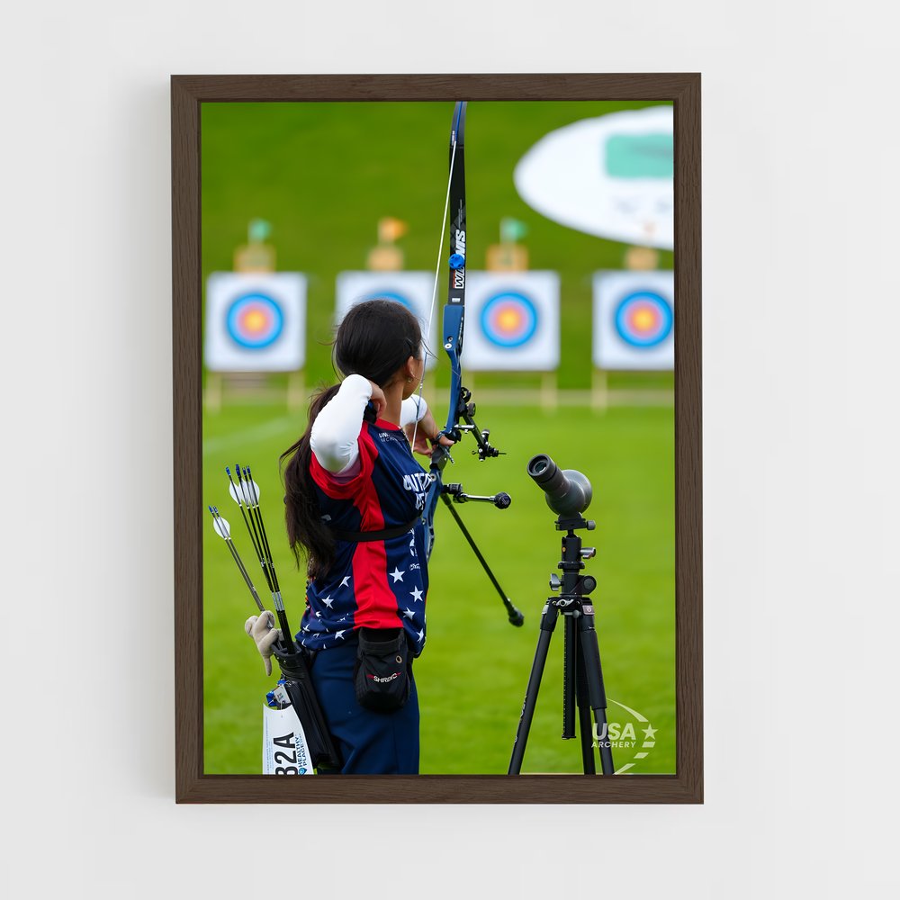 ap-olympics archery-1 cadre Bois foncé