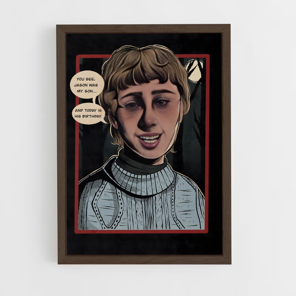 ap-pamela voorhees-3 cadre Bois foncé