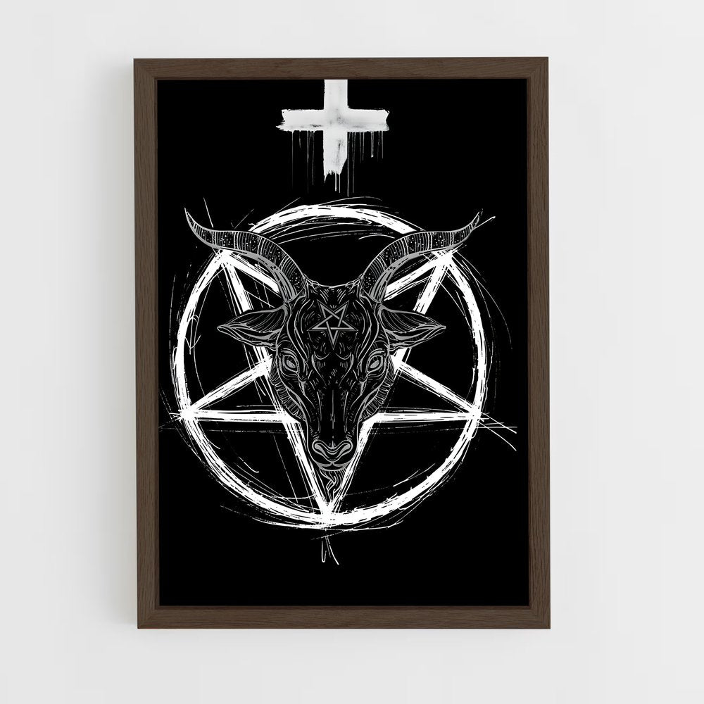 ap-pentagram-3 cadre Bois foncé