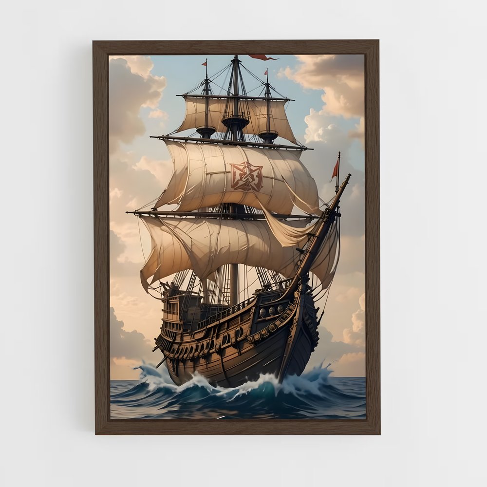 ap-pirate ship-2 cadre Bois foncé