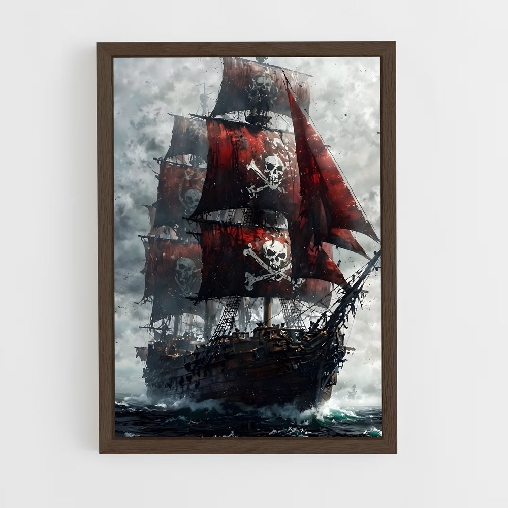 ap-pirate ship-8 cadre Bois foncé
