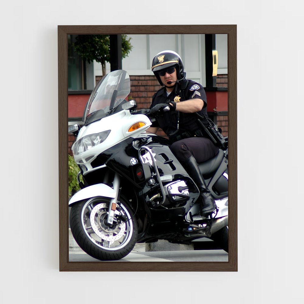 ap-police motorcycle-5 cadre Bois foncé
