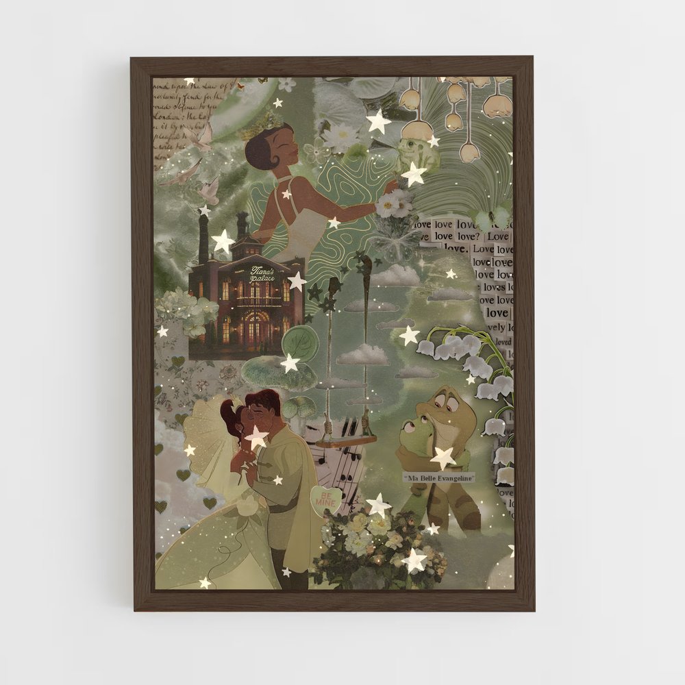 ap-princess and the frog-3 cadre Bois foncé