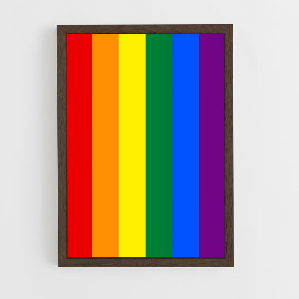 ap-rainbow flag-1 cadre Bois foncé