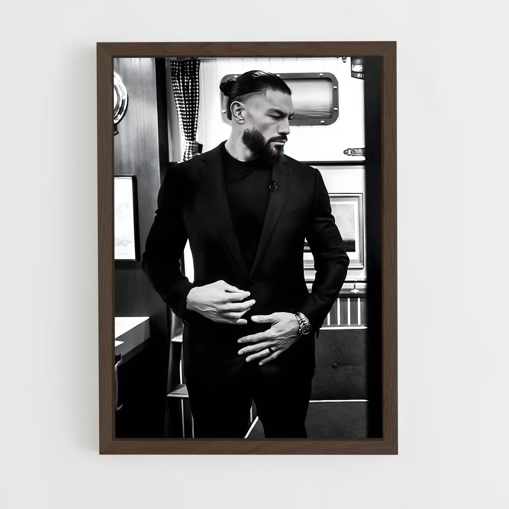 ap-roman reigns-8 cadre Bois foncé