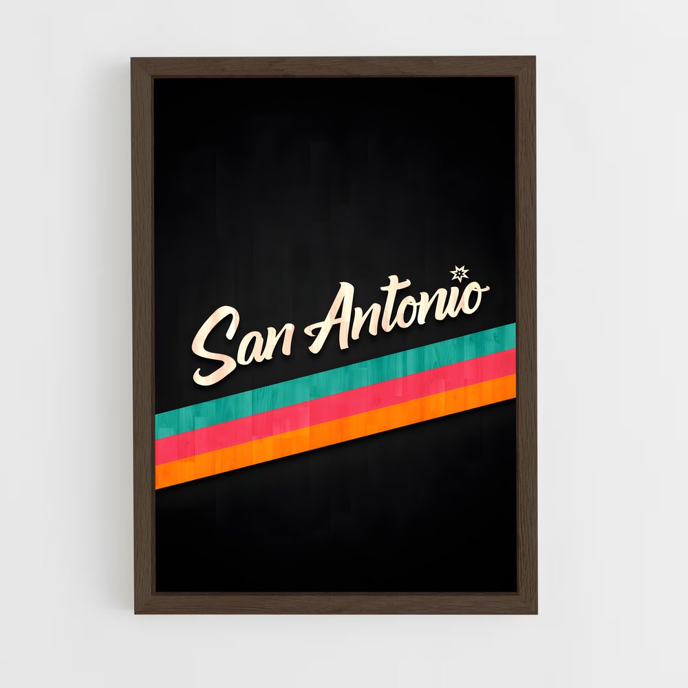 ap-san antonio spurs-1 cadre Bois foncé