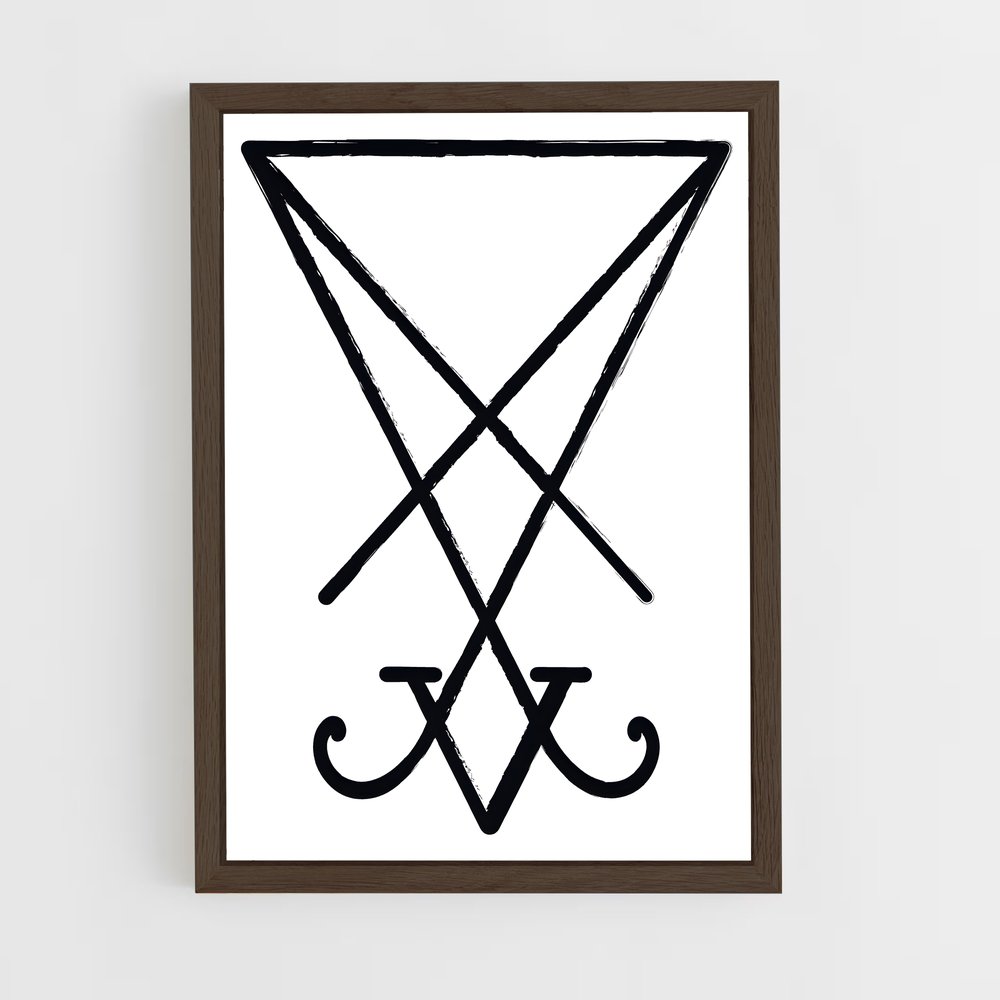 ap-satanic symbols-1 cadre Bois foncé