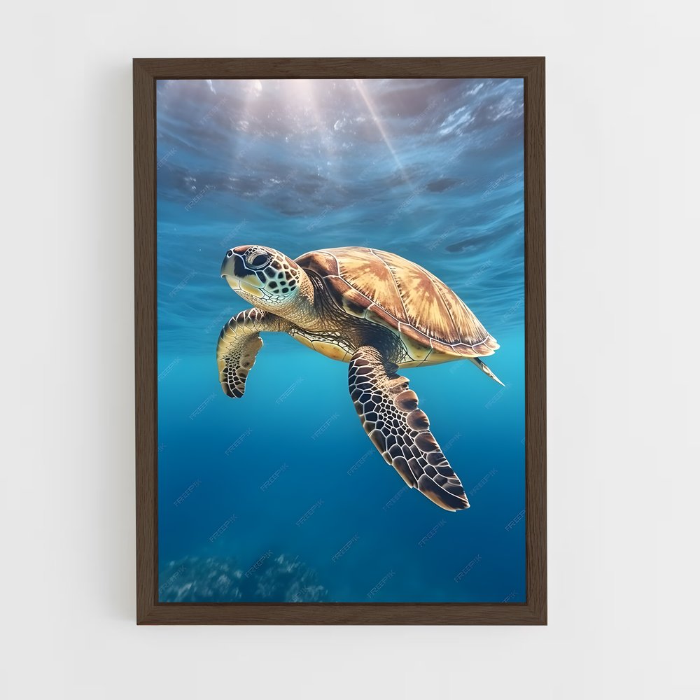 ap-sea turtle-8 cadre Bois foncé