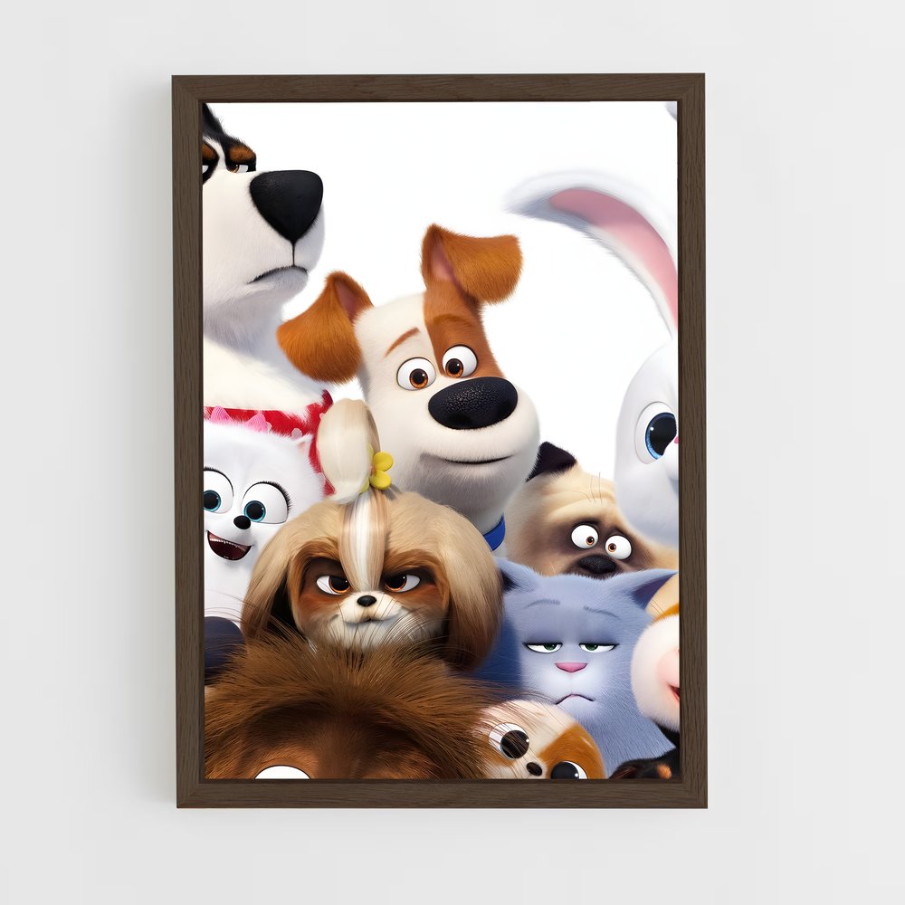 ap-secret life of pets-2 cadre Bois foncé