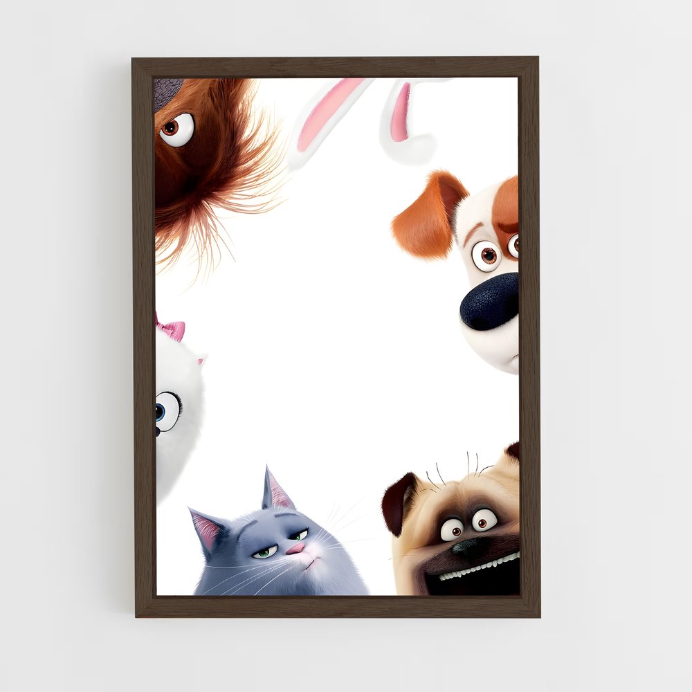 ap-secret life of pets-3 cadre Bois foncé
