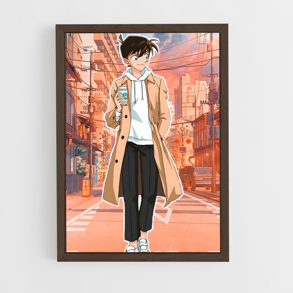 ap-shinichi kudo-1 cadre Bois foncé