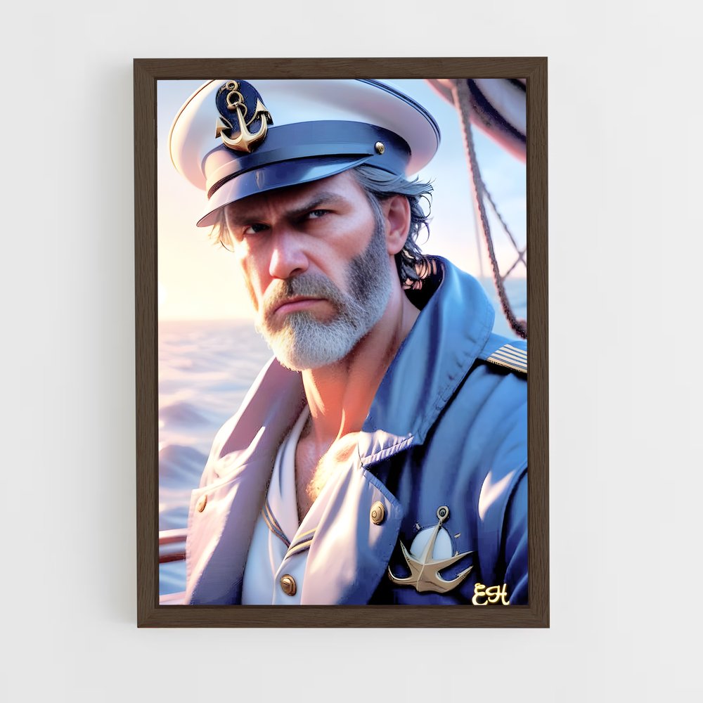 ap-ship captain-8 cadre Bois foncé