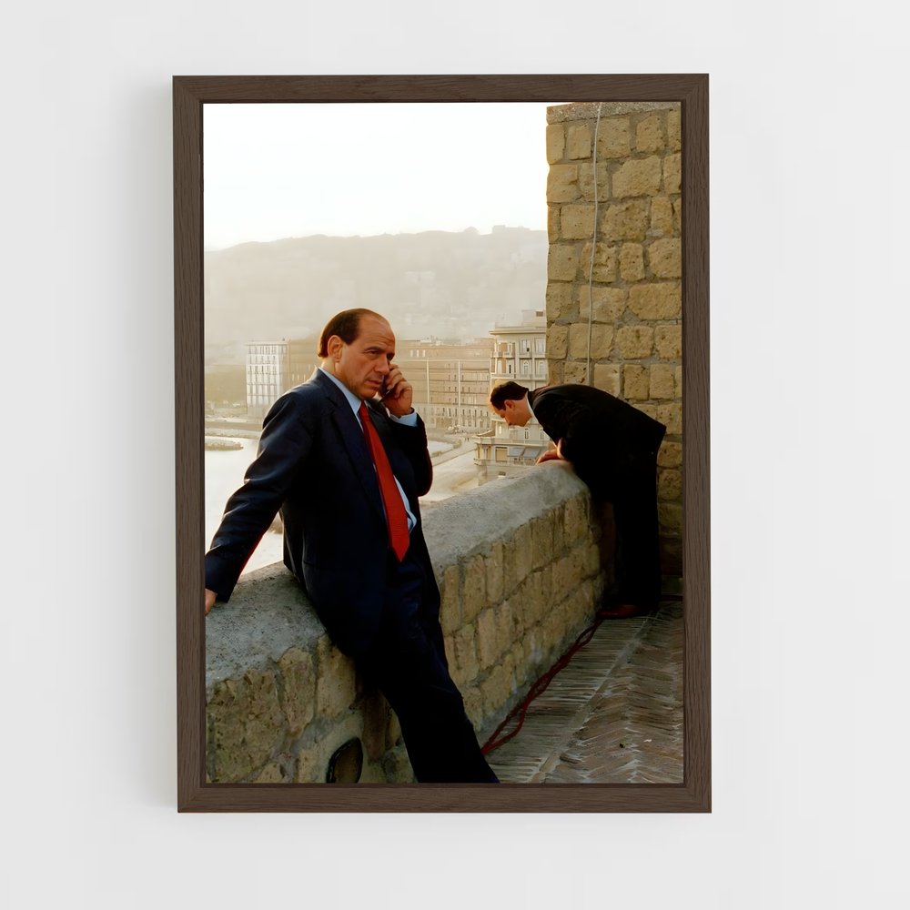 ap-silvio berlusconi-1 cadre Bois foncé