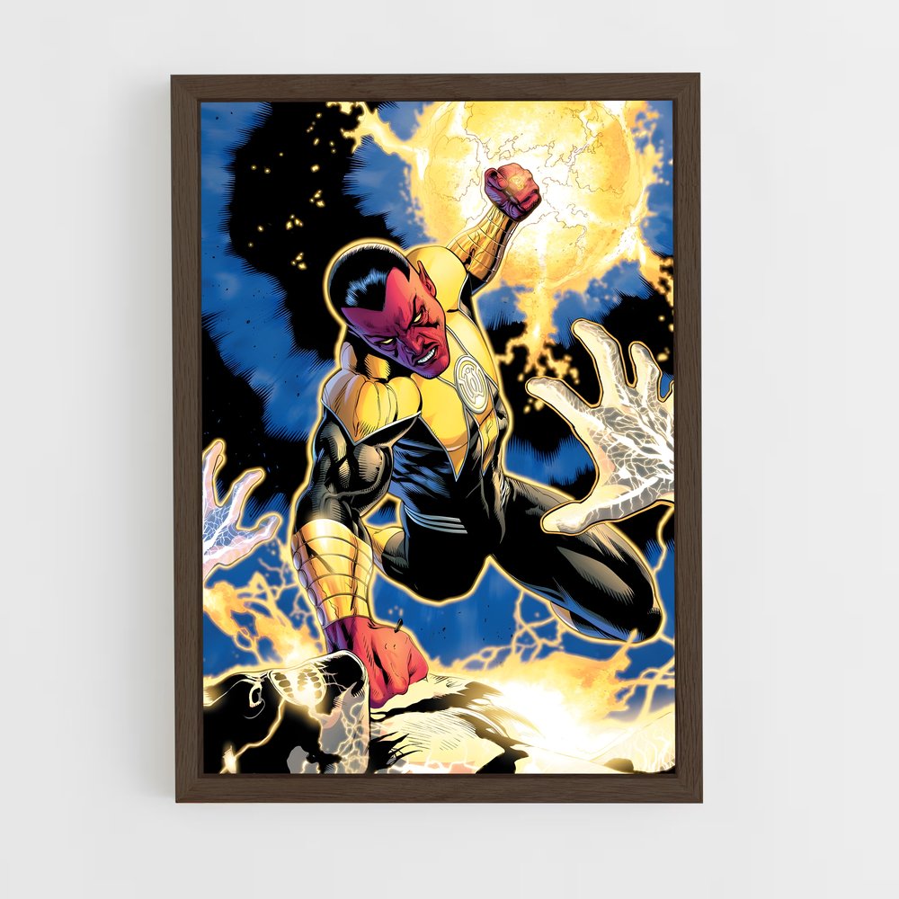 ap-sinestro green lantern-1 cadre Bois foncé