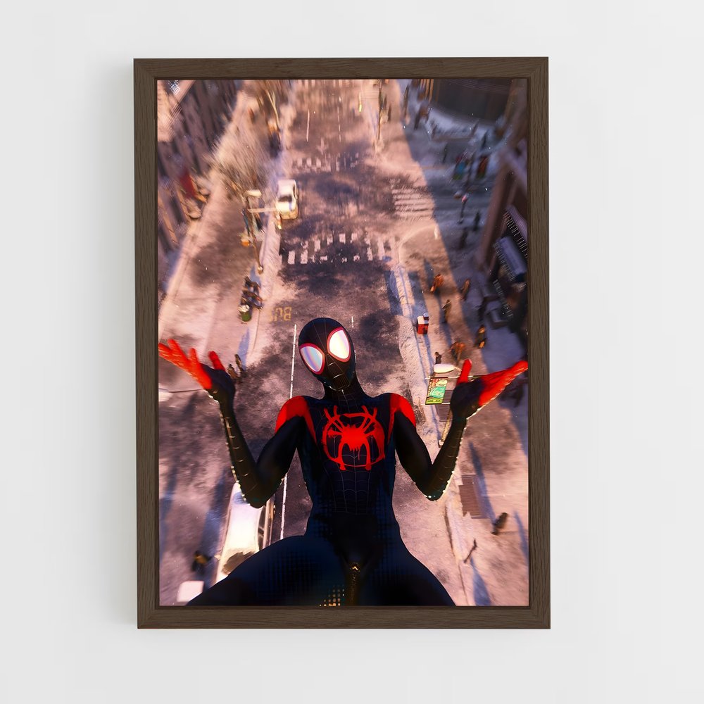 ap-spider man miles morales-10 cadre Bois foncé