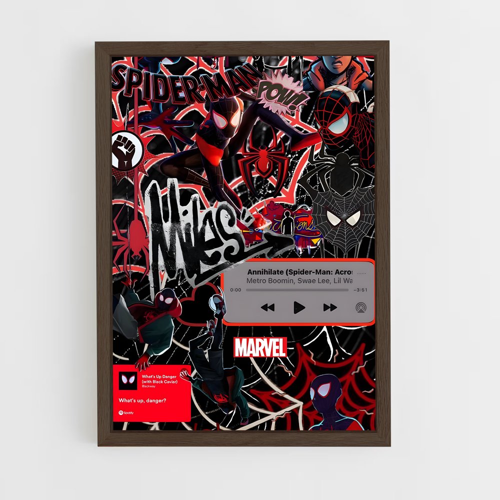 ap-spider man miles morales-11 cadre Bois foncé