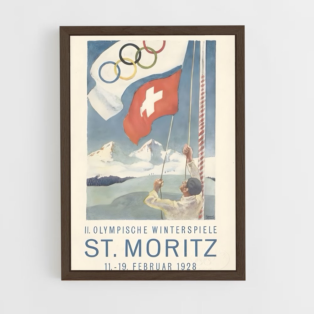 ap-st moritz 1928-2 cadre Bois foncé