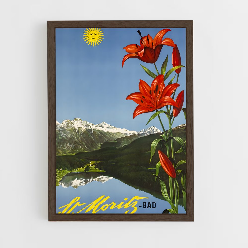 ap-st moritz 1948-1 cadre Bois foncé