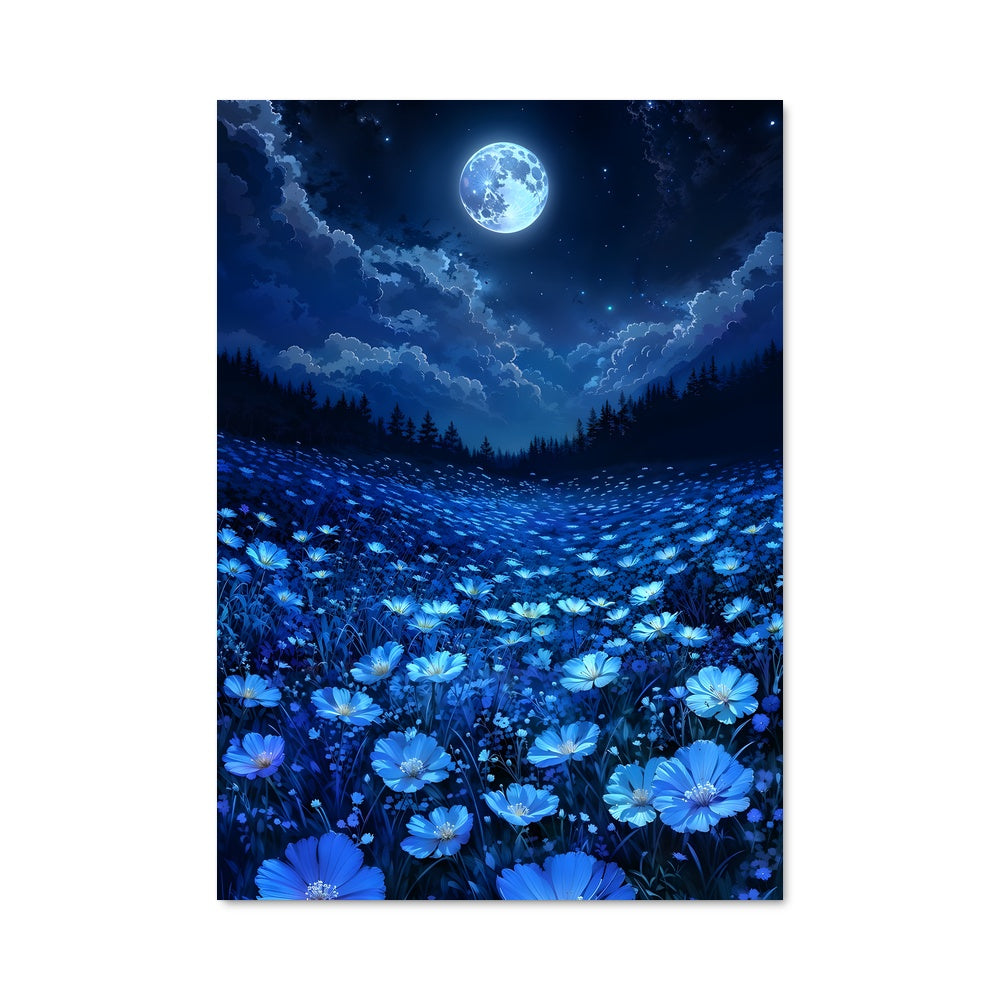Poster Lune Fleurie