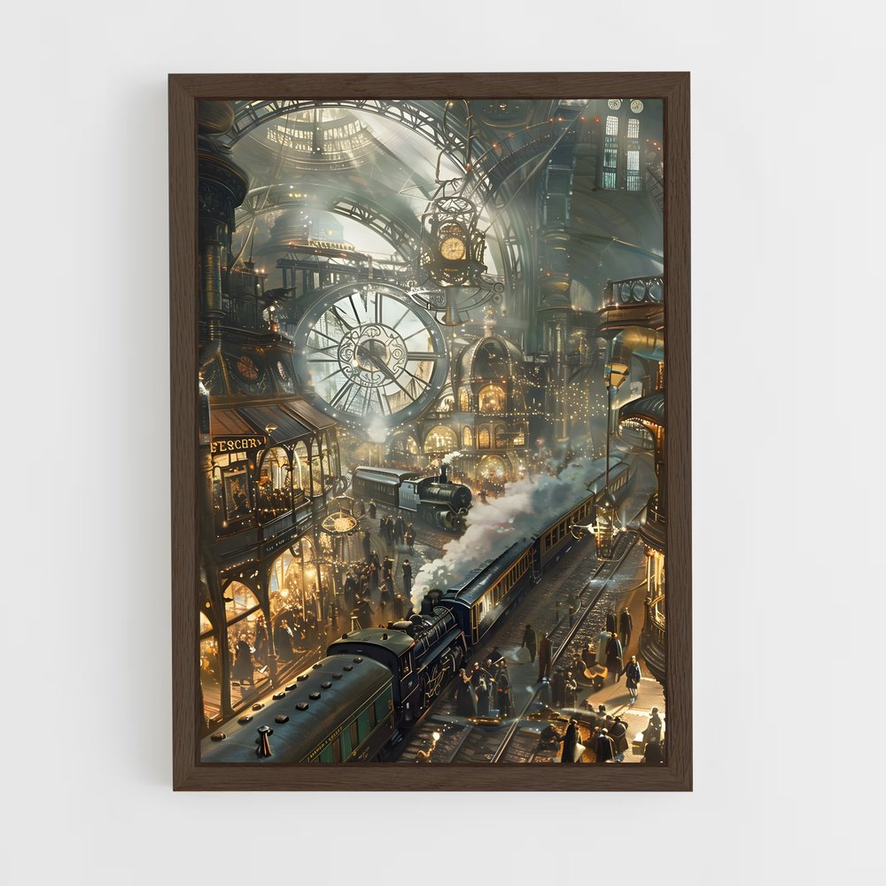 ap-steam engine-6 cadre Bois foncé