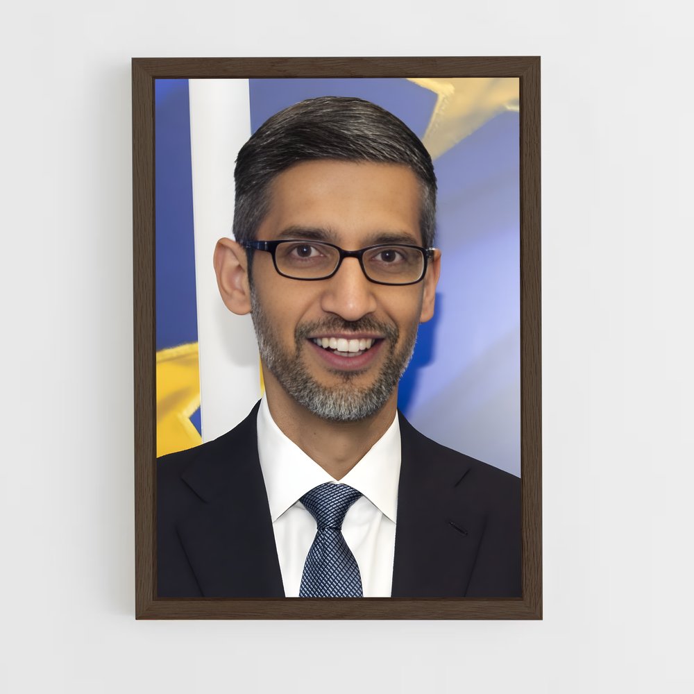 ap-sundar pichai-1 cadre Bois foncé
