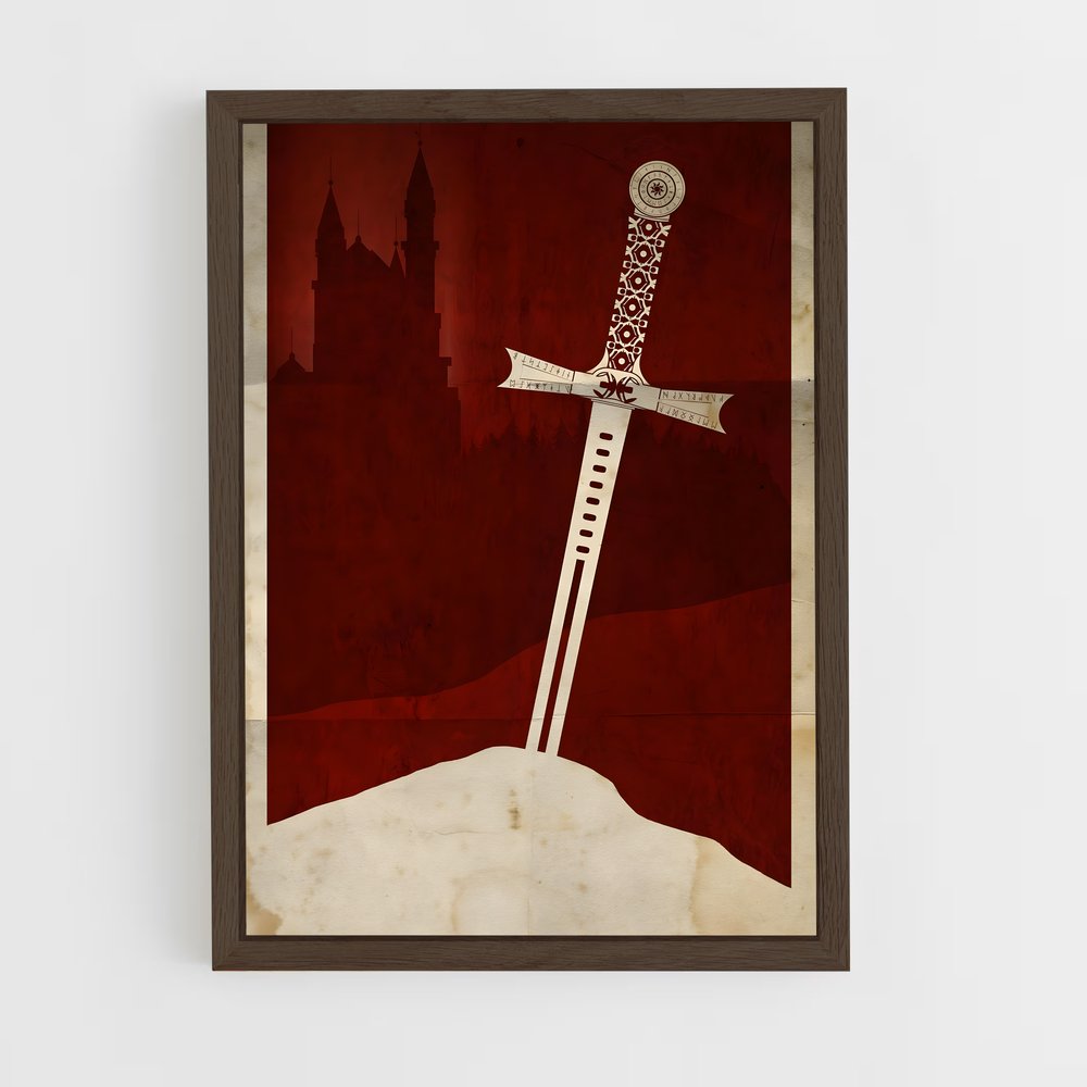 ap-sword in stone-6 cadre Bois foncé