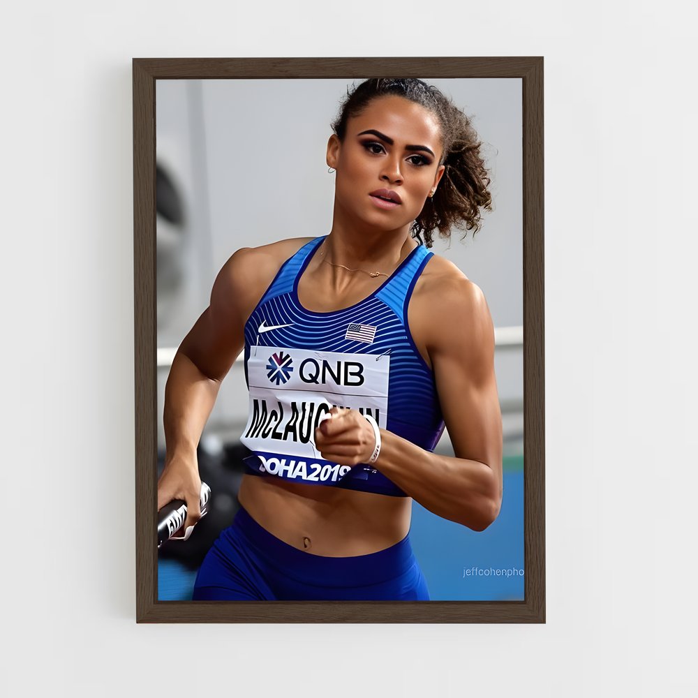 ap-sydney mclaughlin-levrone-7 cadre Bois foncé