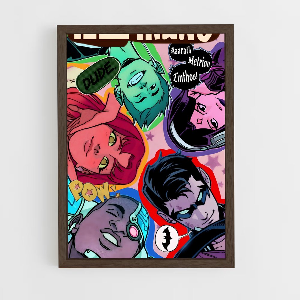 ap-teen titans-1 cadre Bois foncé