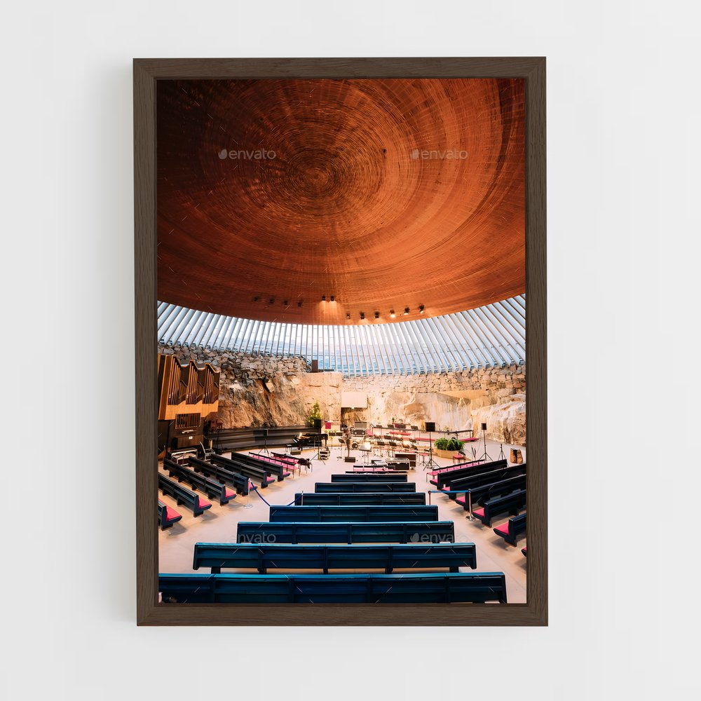 ap-temppeliaukio church-1 cadre Bois foncé